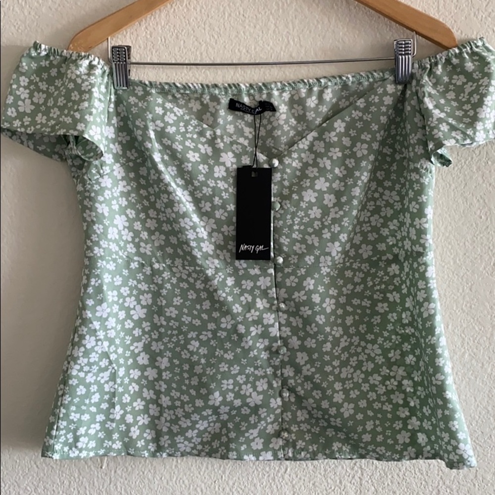 Nasty gal off the shoulder blouse NEW WITH TAGS